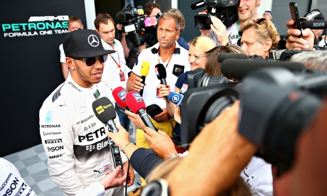 Having finished with the likes of Mercedes driver Lewis Hamilton, the world's press were treated to 