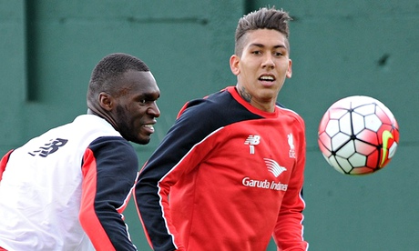 Liverpool's Christian Benteke and Roberto Firmino