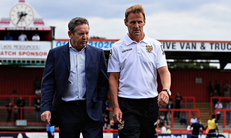Stevenage chairman Phil Wallace, left, hopes Teddy Sheringham will inspire the club's own talent.
