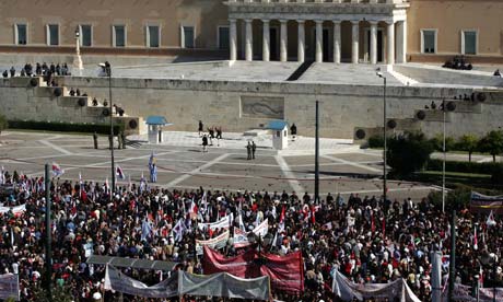 demonstrators athens austerity measures