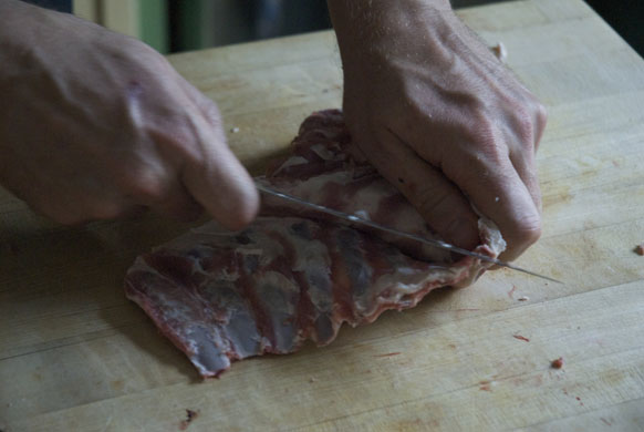 Gallery Butchering a lamb carcass: Lamb. Front rib plate