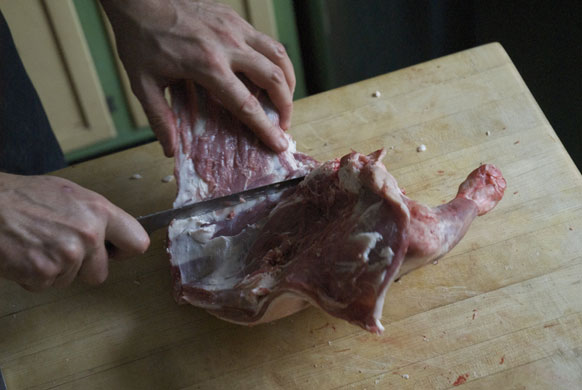 Gallery Butchering a lamb carcass: Lamb. Remove the ribs