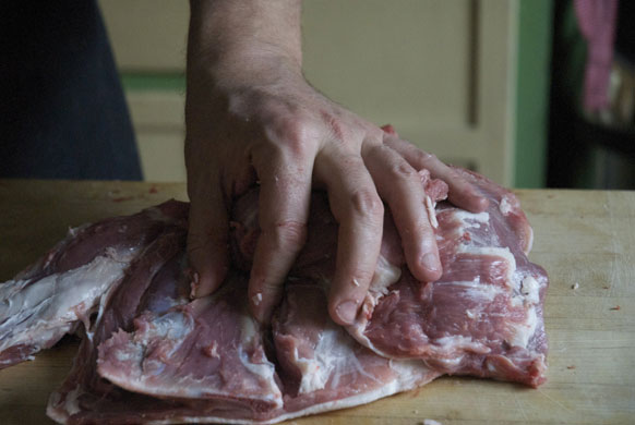 Gallery Butchering a lamb carcass: Lamb. Trim the shoulder blade