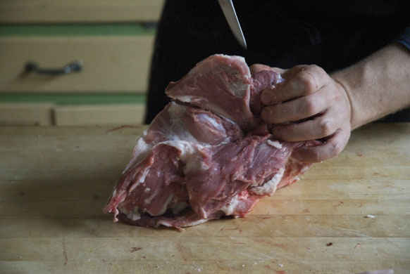 Gallery Butchering a lamb carcass: Lamb. Free the ball and socket joint