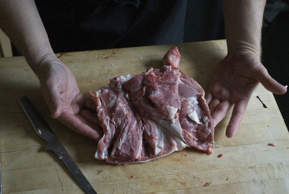 Gallery Butchering a lamb carcass: Lamb. A boned shoulder