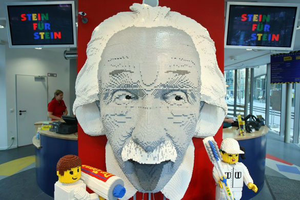 Gallery Lego: A bust of German-born physicist Albert Einstein, made of Lego bricks