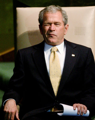 Gallery 24 hours 14/11/08: George W. Bush winks at the UN 
