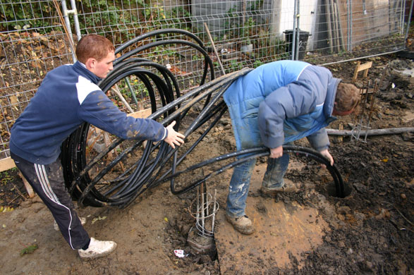 Gallery Tree House: Heat pump pipes for the Tree House