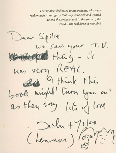 Gallery Spike Milligan: Book signed by Yoko and John Lennon