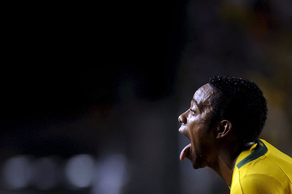 Gallery Sport pictures: Robinho celebrates after scoring a goal against Portugal