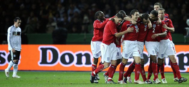 Gallery Sport pictures: England players celebrate after their second goal against Germany