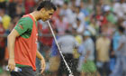 Cristiano Ronaldo in action during a Portuguese team training session