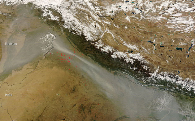 Gallery Satellite views: Satellite view : Southern face of the Himalaya 