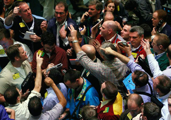 Gallery November 21 2008: the crude oil options pit at the New York Mercantile Exchange