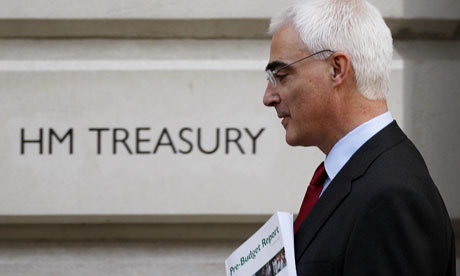 Alistair Darling leaves the Treasury in London