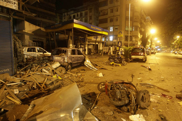 Gallery Mumbai terror attacks: Scene at the site of a blast in Colaba, a market in downtown Mumbai 