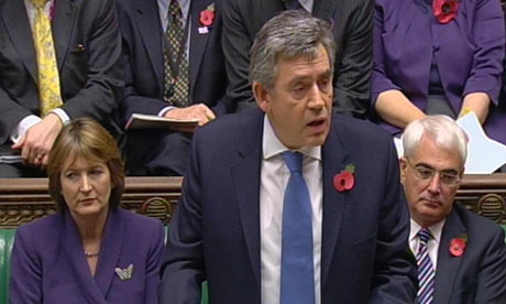 Gordon Brown speaks during Prime Minister's Questions in the House of Commons