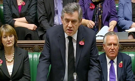 Gordon Brown speaks during Prime Minister's Questions in the House of Commons