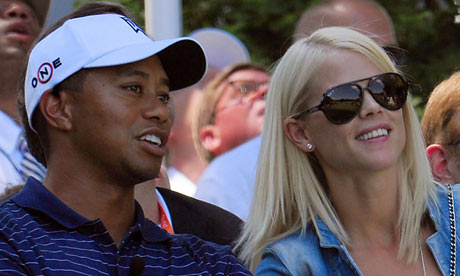 Tiger Woods with his wife Elin