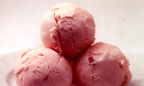 Strawberry ice cream balls