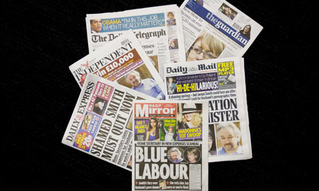 Newspaper front pages on Jacqui Smith story