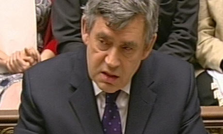 Gordon Brown speaks during Prime Minister's Questions in the House of Commons