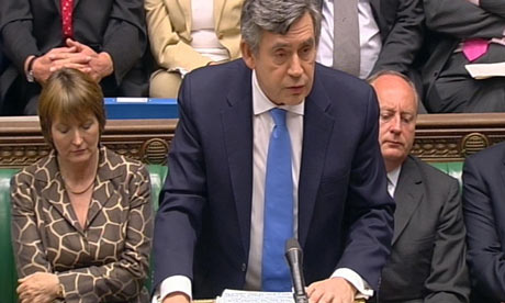 Gordon Brown speaks during Prime Minister's Questions in the House of Commons