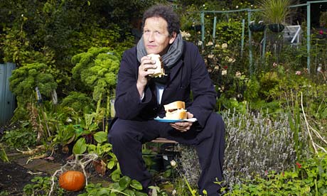 Monty Don photographed at Emlyn Road allotmen