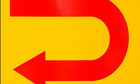 a U turn street sign
