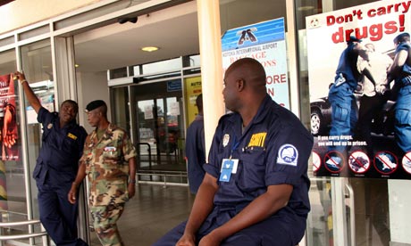 Security guards at Accra airport in Ghana