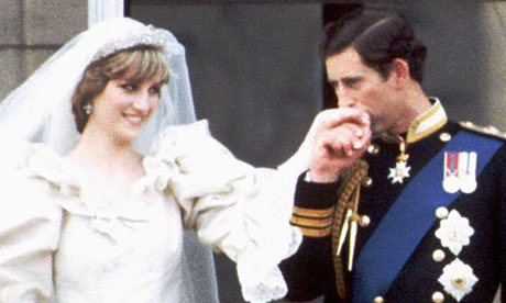 princess diana wedding day photo. Diana on their wedding day
