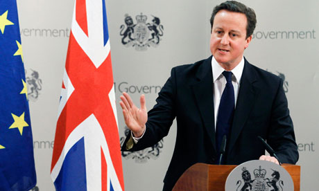 David Cameron at the European council summit in Brussels 