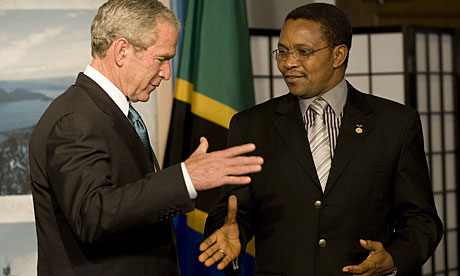 President Jakaya Kikwete, pictured with George Bush in 2008