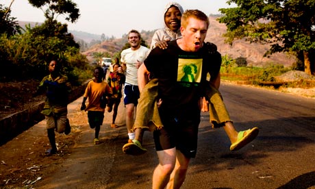 Chris Jackson running through Congo