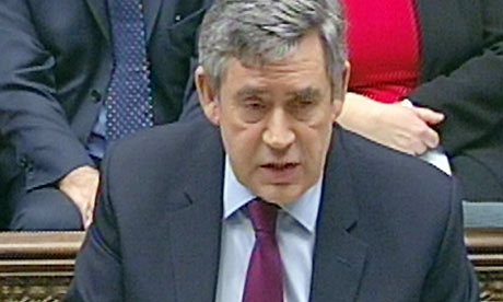 Gordon Brown speaks during Prime Minister's Questions in the House of Commons
