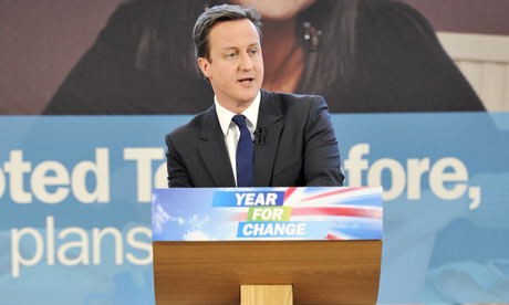 David Cameron during an election campaign in London