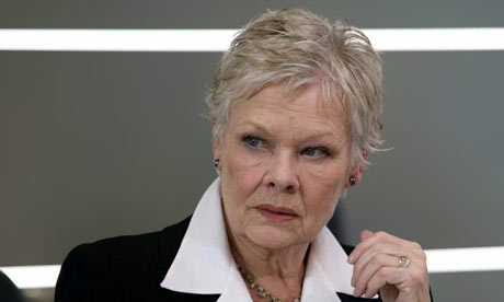 Judi Dench as M, the head of MI6