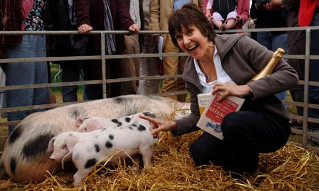 Marina Lewycka and her prize pig