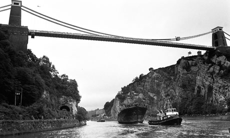 The SS Great Britain towed under the Bristol suspension bridge in 1970 - Popperfoto/Popperfoto/Getty Images