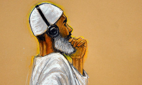 Ibrahim al-Qosi in court at Guantánamo Bay