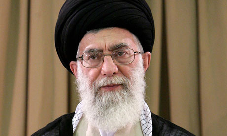 Iran's supreme leader Ayatollah Ali Khamenei at an official ceremony 