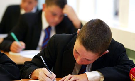 Students taking exams at the Cardinal Vaughan Memorial School London