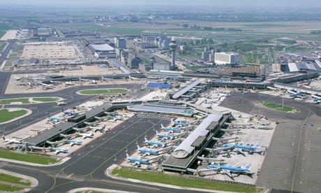 Aerial view of Schipol airport in Amsterdam