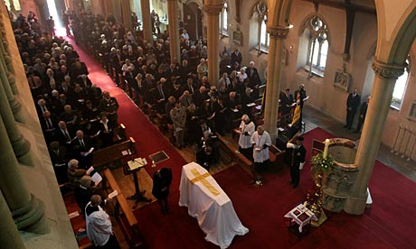 Mourners pay their respects at the funeral of second world war spy Eileen Nearne.