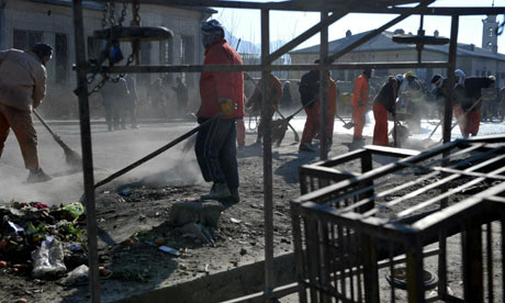 Suicide bomb blast site in Kabul
