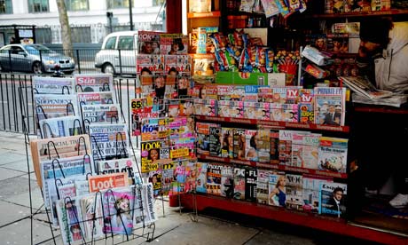 A UK newsstand