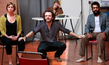 Michael Sheen in rehearsals for Hamlet 