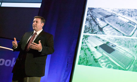 Tom Furlong, Facebook's director of site operations, unveils the 'green' datacentre in Lulea, Sweden