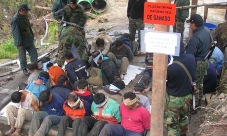Peru, Rio Blanco mine. Monterrico protests 