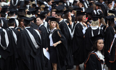 Students at graduation ceremony 